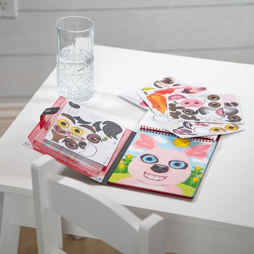 Melissa & Doug On the Go Make-a-Face Sticker Pad – Farm Animals (10 Scenes, 76 Cling Stickers)