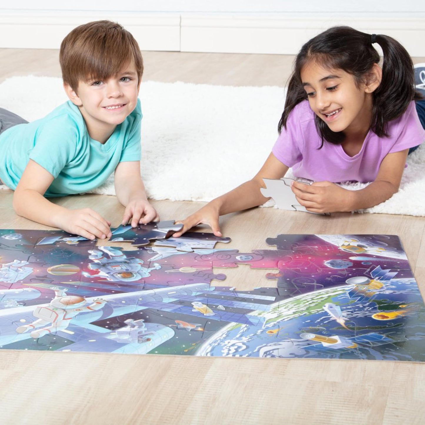 Melissa & Doug Outer Space Glow-in-the-Dark Floor Puzzle – 48 Pieces, FSC-Certified