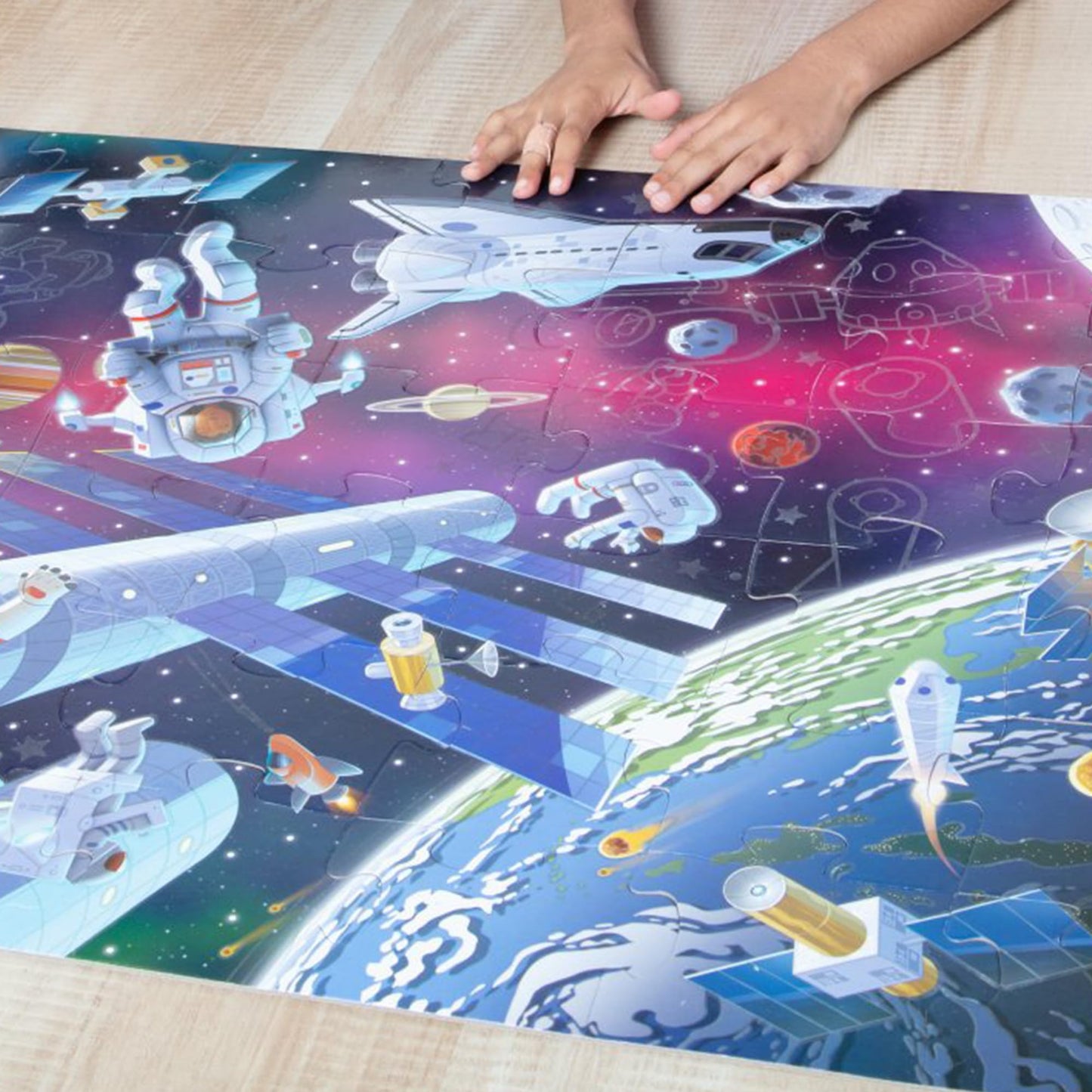 Melissa & Doug Outer Space Glow-in-the-Dark Floor Puzzle – 48 Pieces, FSC-Certified