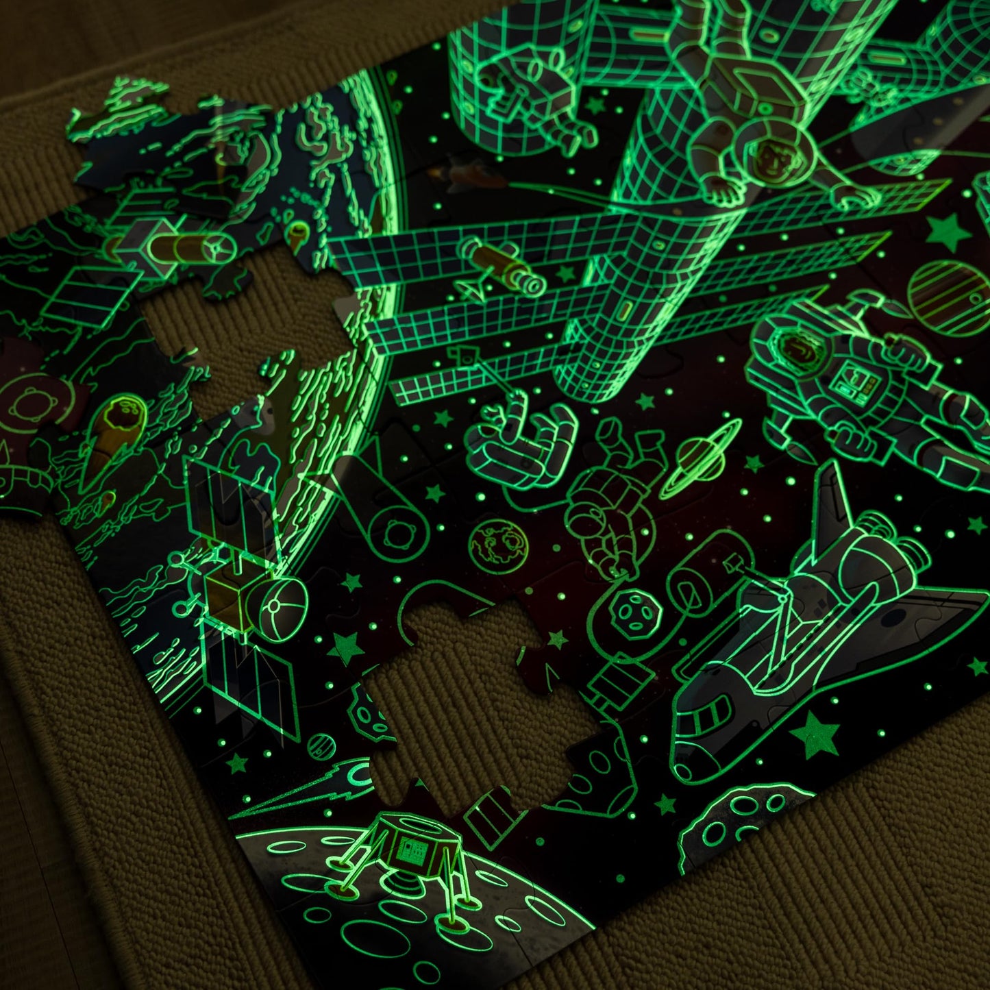 Melissa & Doug Outer Space Glow-in-the-Dark Floor Puzzle – 48 Pieces, FSC-Certified