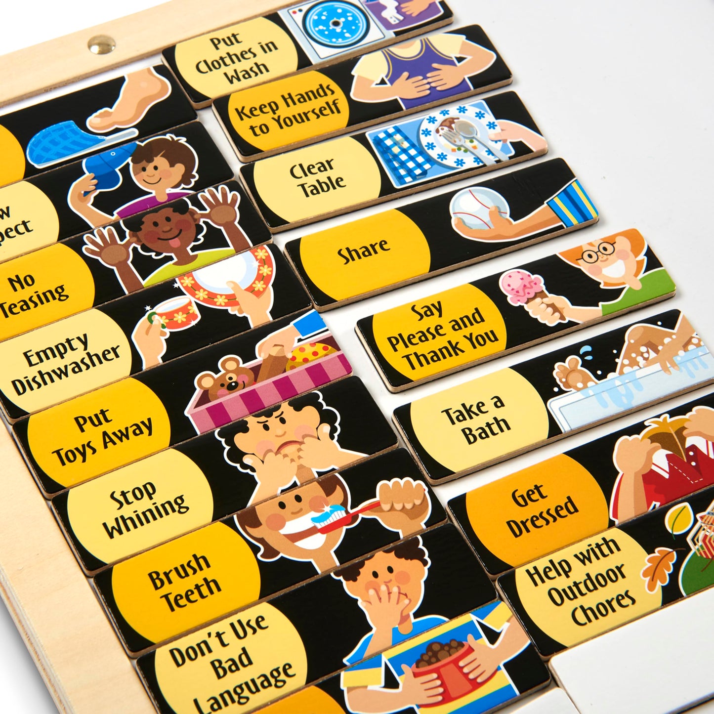 Melissa & Doug Deluxe Wooden Magnetic Responsibility Chart with 90 Magnets