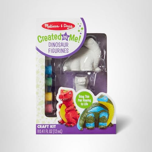 Melissa & Doug Created by Me! Dinosaur Figurines Craft Kit – 2 Resin Dinosaurs