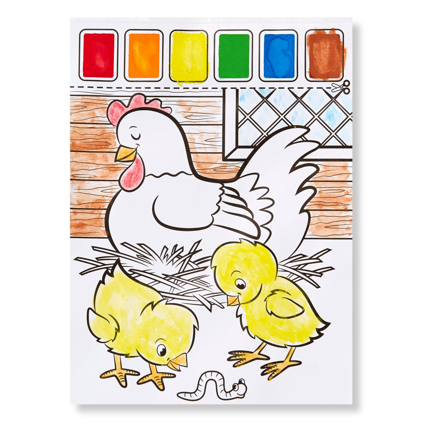 Melissa & Doug Paint With Water - Farm Animals | 20 Perforated Pages, Spillproof Palettes
