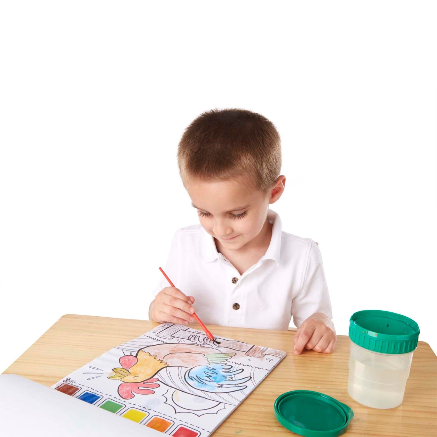 Melissa & Doug Paint With Water - Farm Animals | 20 Perforated Pages, Spillproof Palettes