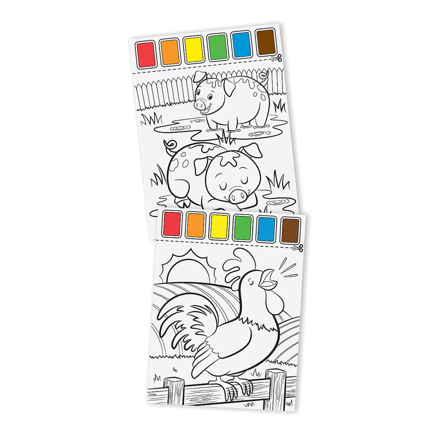 Melissa & Doug Paint With Water - Farm Animals | 20 Perforated Pages, Spillproof Palettes