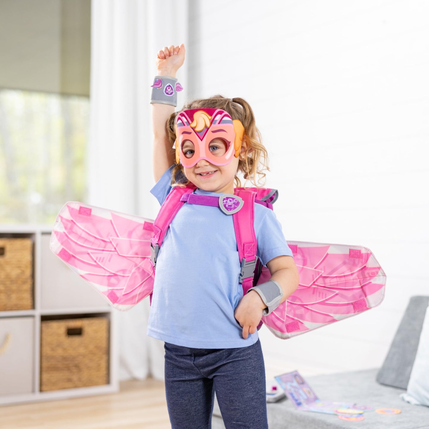 Melissa & Doug PAW Patrol Mighty Skye Role Play Pack with Wings – Pink & Silver (Ages 3+)