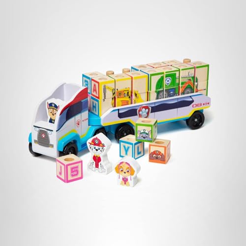 Melissa & Doug PAW Patrol Wooden ABC Block Truck (33 Pieces)