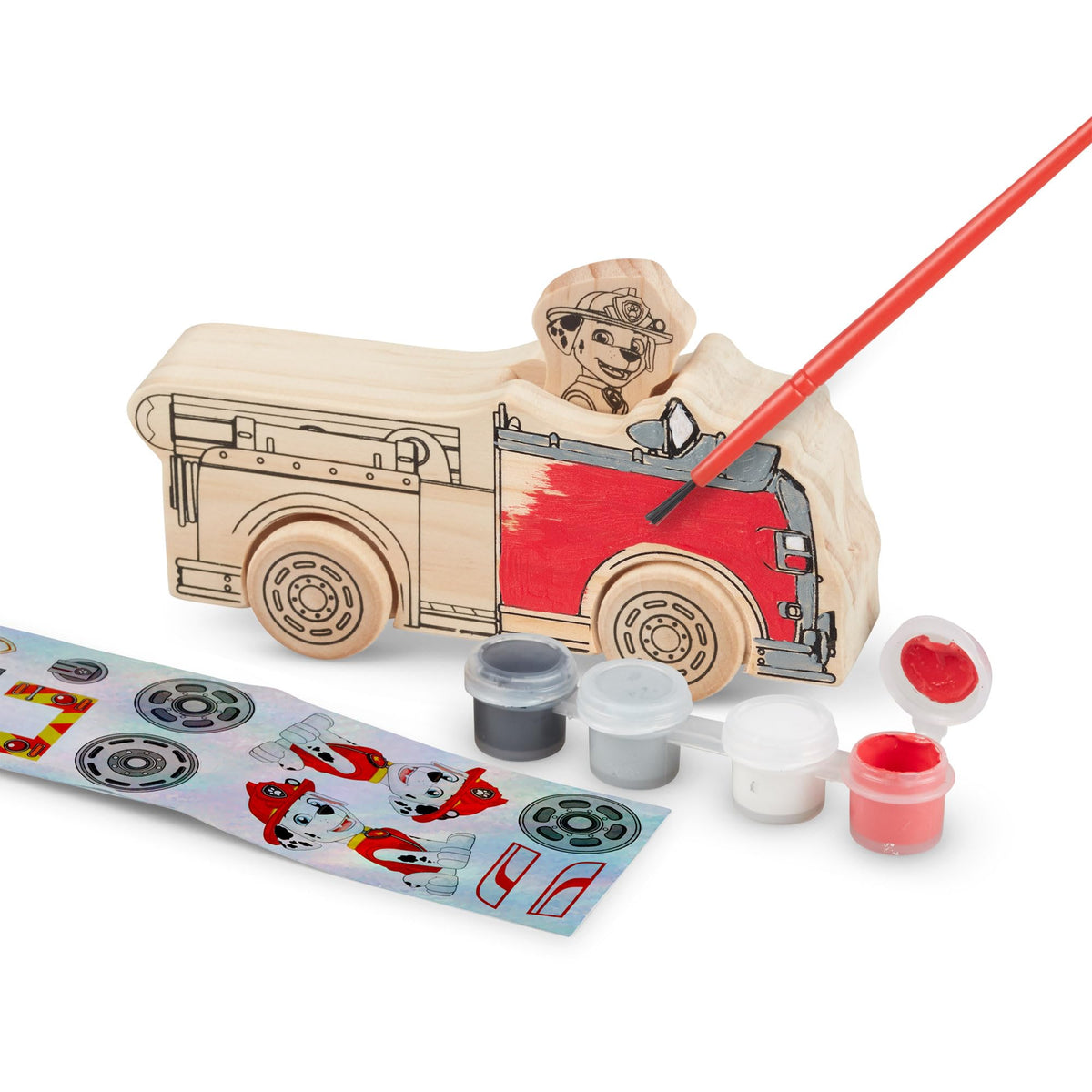 Melissa & Doug PAW Patrol Wooden Vehicles Craft Kit – Decorate 3 Vehicles & 3 Figures