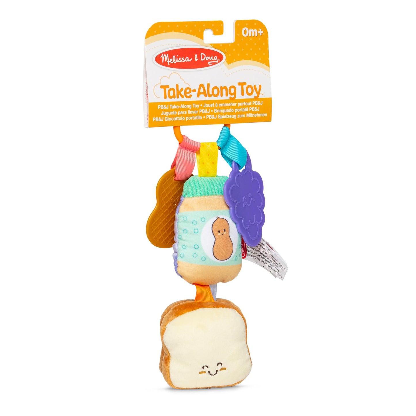Melissa & Doug Multi-Sensory PB&J Clip-On Toy for Infants | Sensory Baby Toy