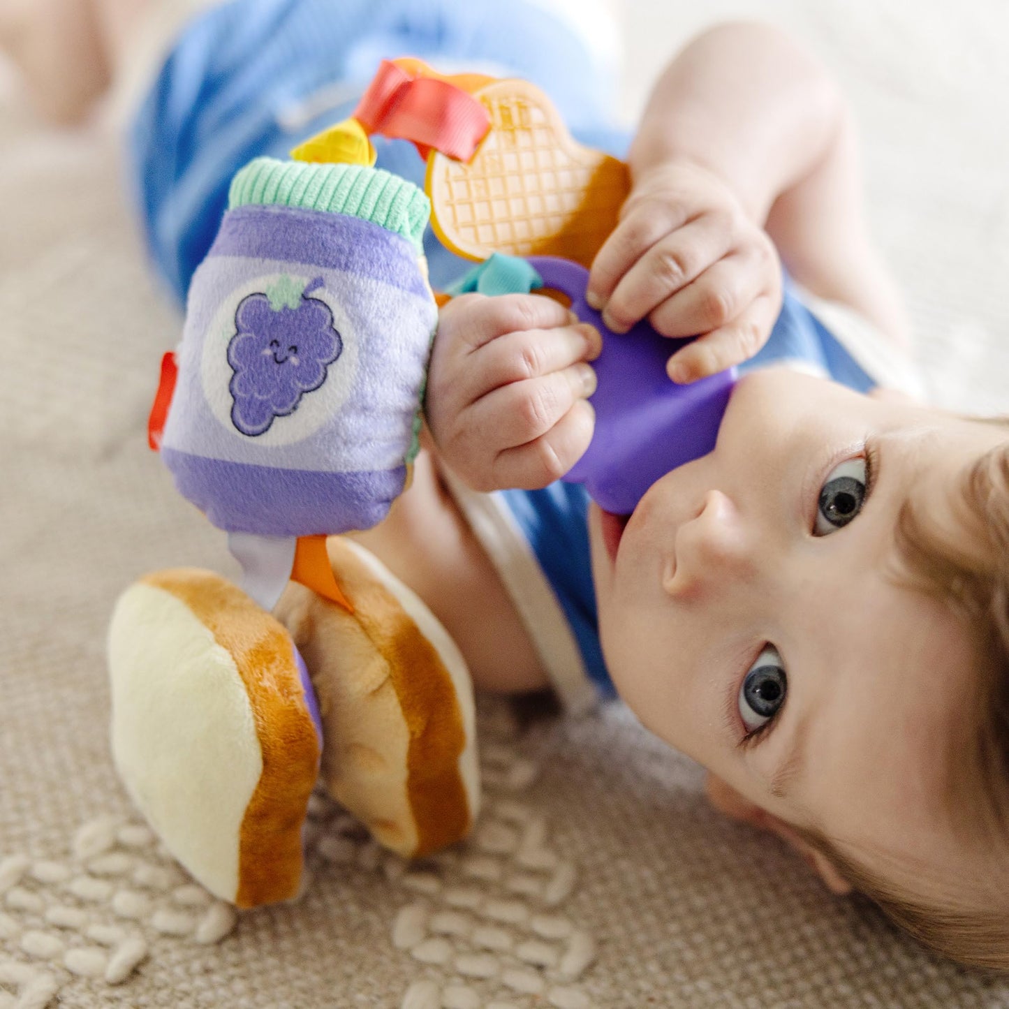 Melissa & Doug Multi-Sensory PB&J Clip-On Toy for Infants | Sensory Baby Toy