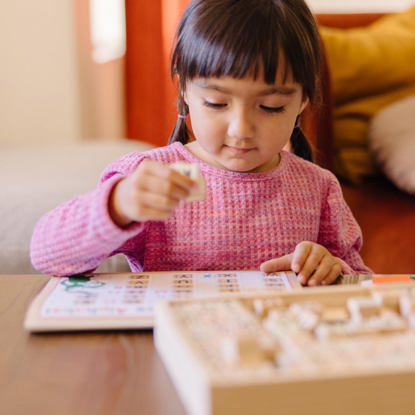 Melissa & Doug Deluxe Wooden Stamp Set – ABCs & 123s, 71 Stamps, 25-Page Activity Book