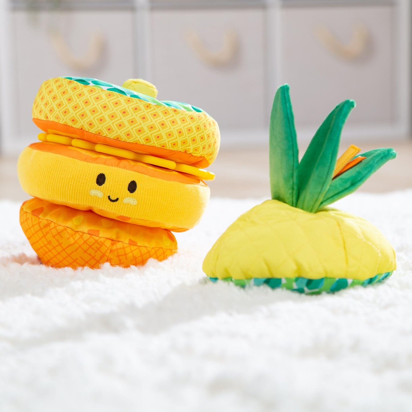 Melissa & Doug Pineapple Soft Stacker – Multi-Sensory Infant Toy for Textures & Stacking