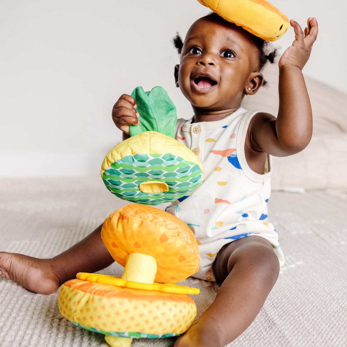 Melissa & Doug Pineapple Soft Stacker – Multi-Sensory Infant Toy for Textures & Stacking