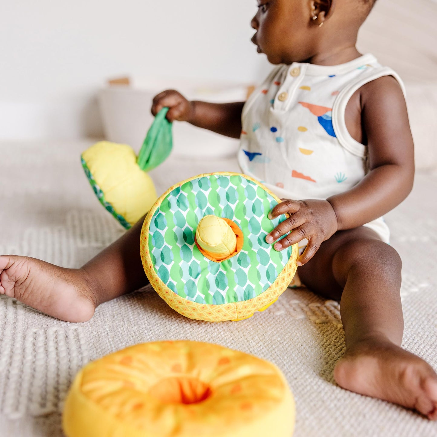 Melissa & Doug Pineapple Soft Stacker – Multi-Sensory Infant Toy for Textures & Stacking