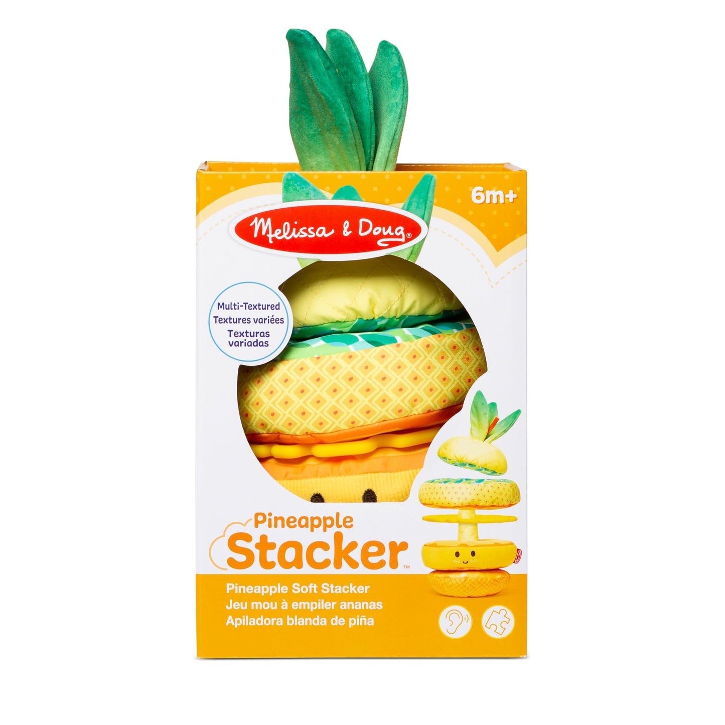 Melissa & Doug Pineapple Soft Stacker – Multi-Sensory Infant Toy for Textures & Stacking