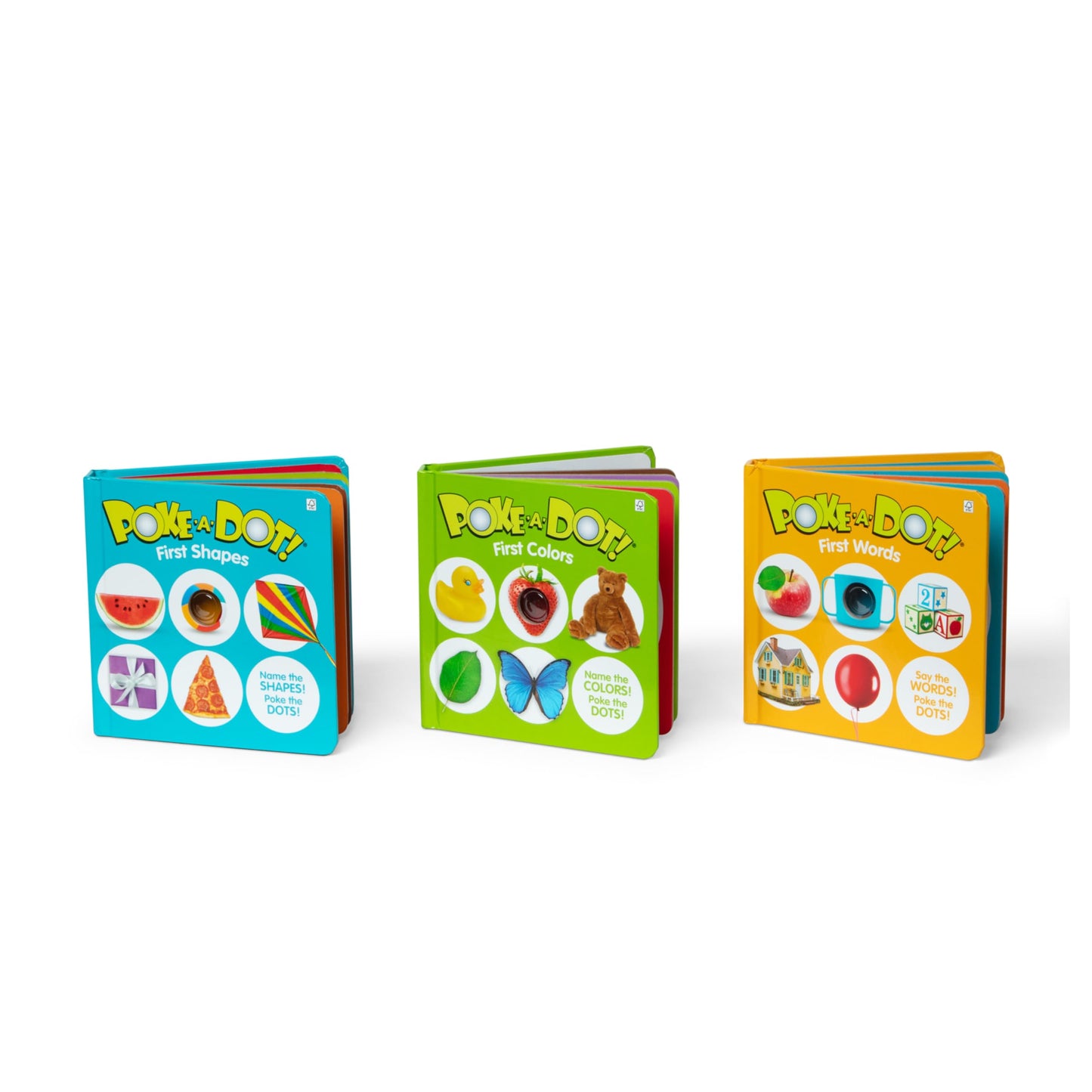 Melissa & Doug Poke-a-Dot 3-Pack: First Words, First Shapes & First Colors – Interactive Board Books for Toddlers
