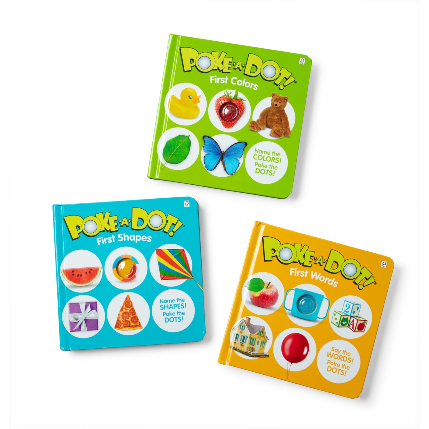 Melissa & Doug Poke-a-Dot 3-Pack: First Words, First Shapes & First Colors – Interactive Board Books for Toddlers