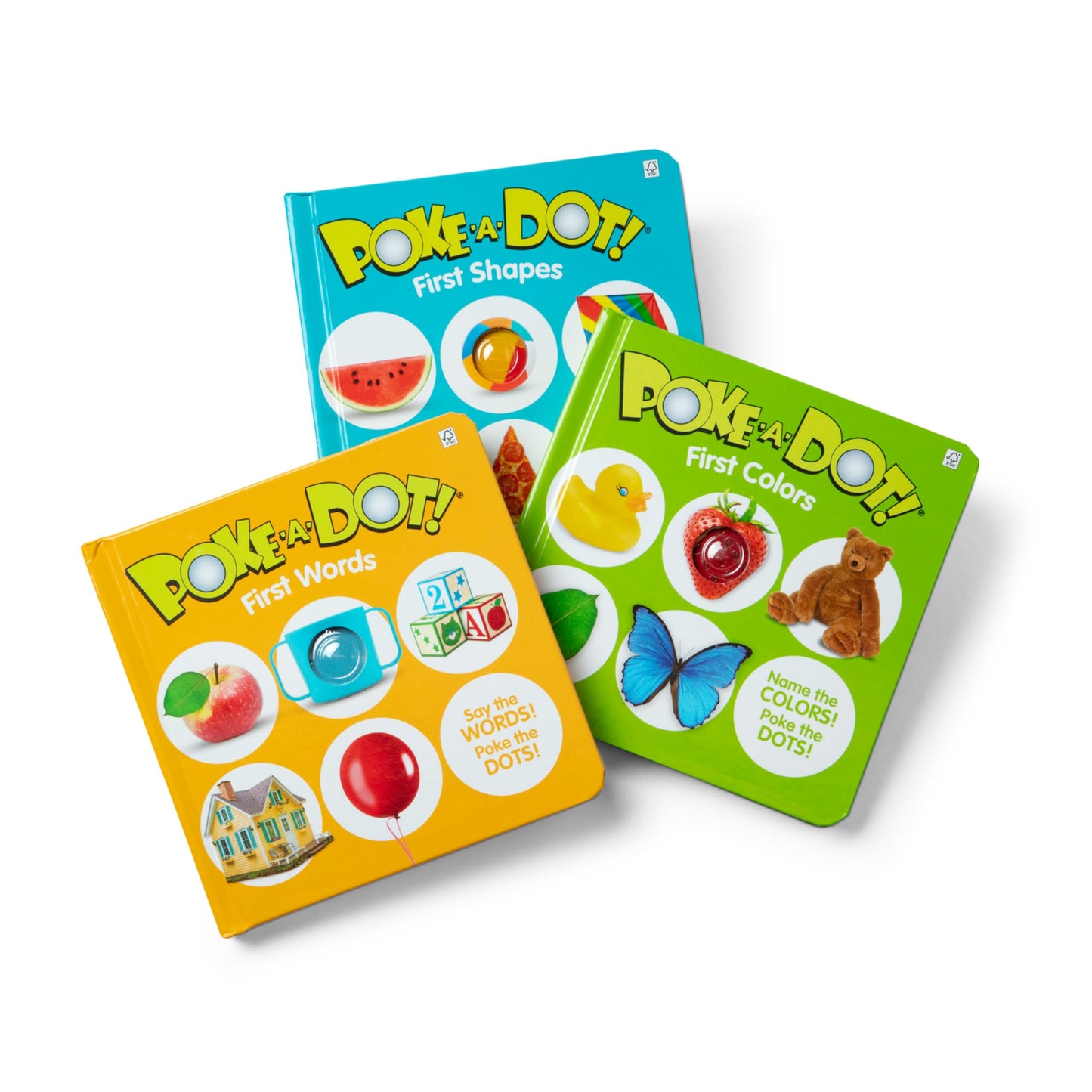 Melissa & Doug Poke-a-Dot 3-Pack: First Words, First Shapes & First Colors – Interactive Board Books for Toddlers