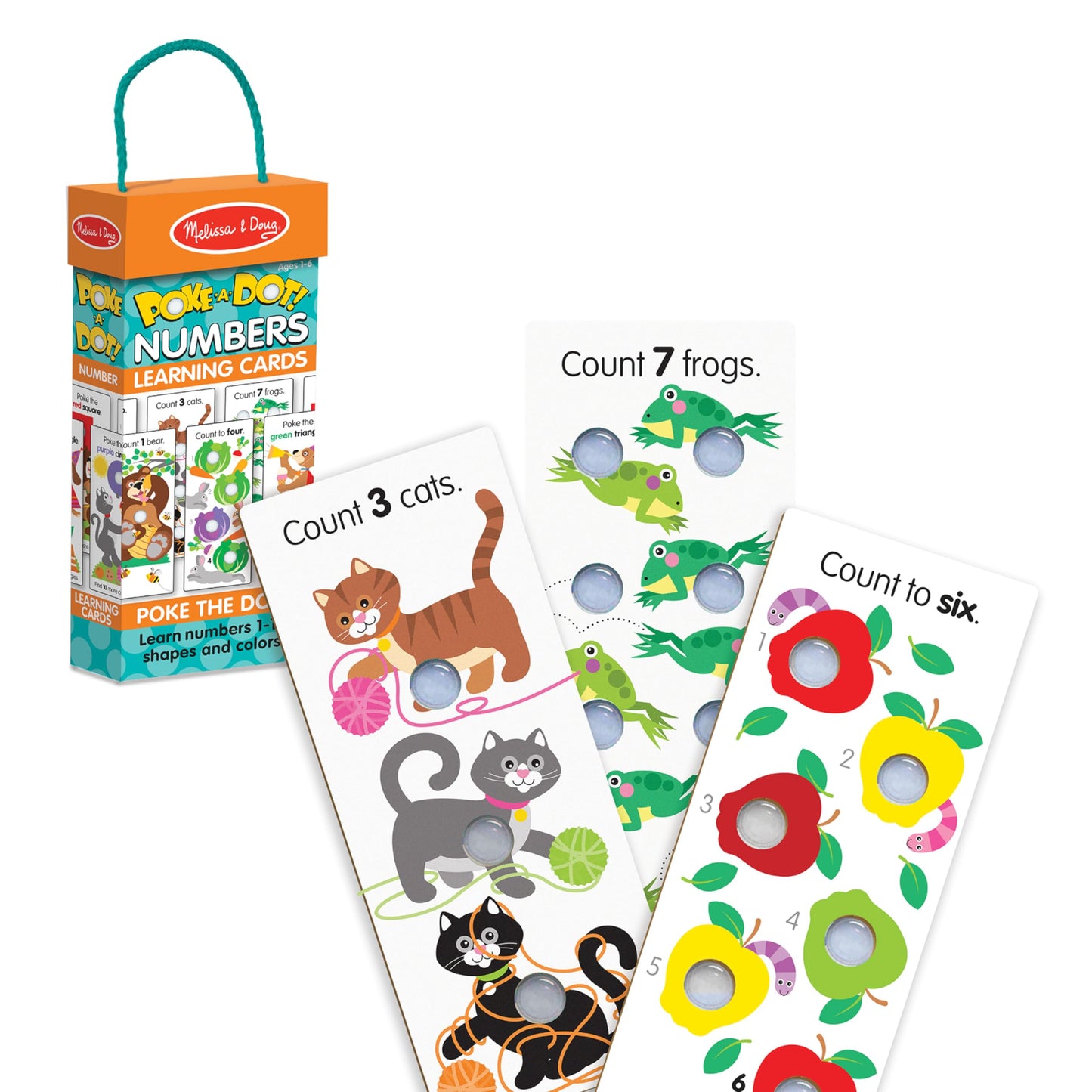 Melissa & Doug Poke-a-Dot Numbers, Shapes & Colors Jumbo Learning Cards – 13 Double-Sided Flash Cards