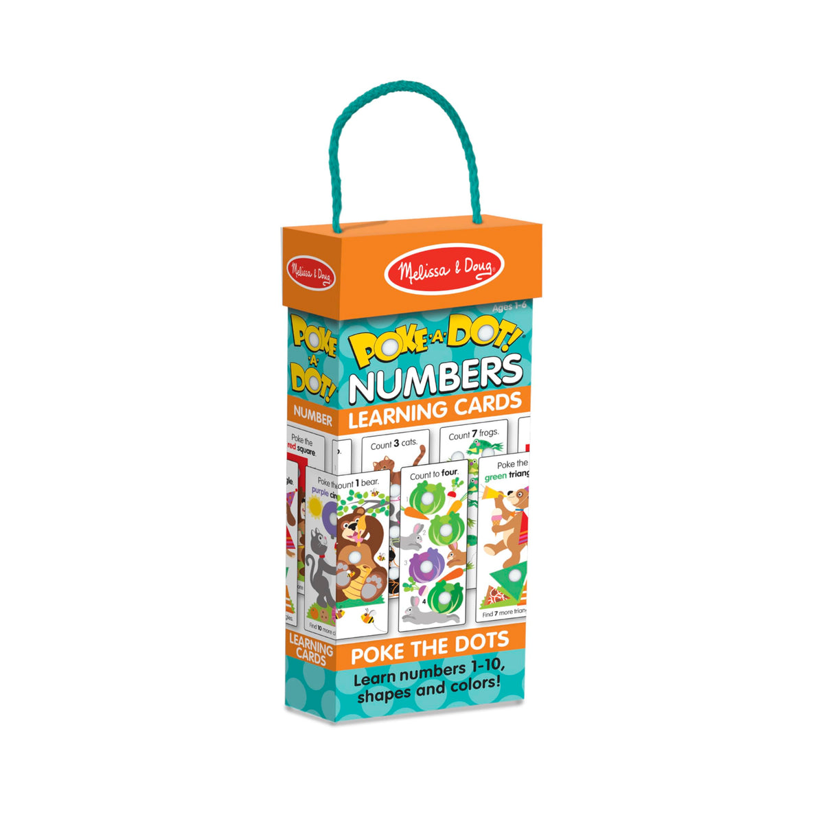 Melissa & Doug Poke-a-Dot Numbers, Shapes & Colors Jumbo Learning Cards – 13 Double-Sided Flash Cards