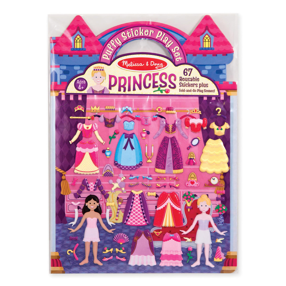 Melissa & Doug Puffy Sticker Play Set – Princess, 67 Reusable Stickers
