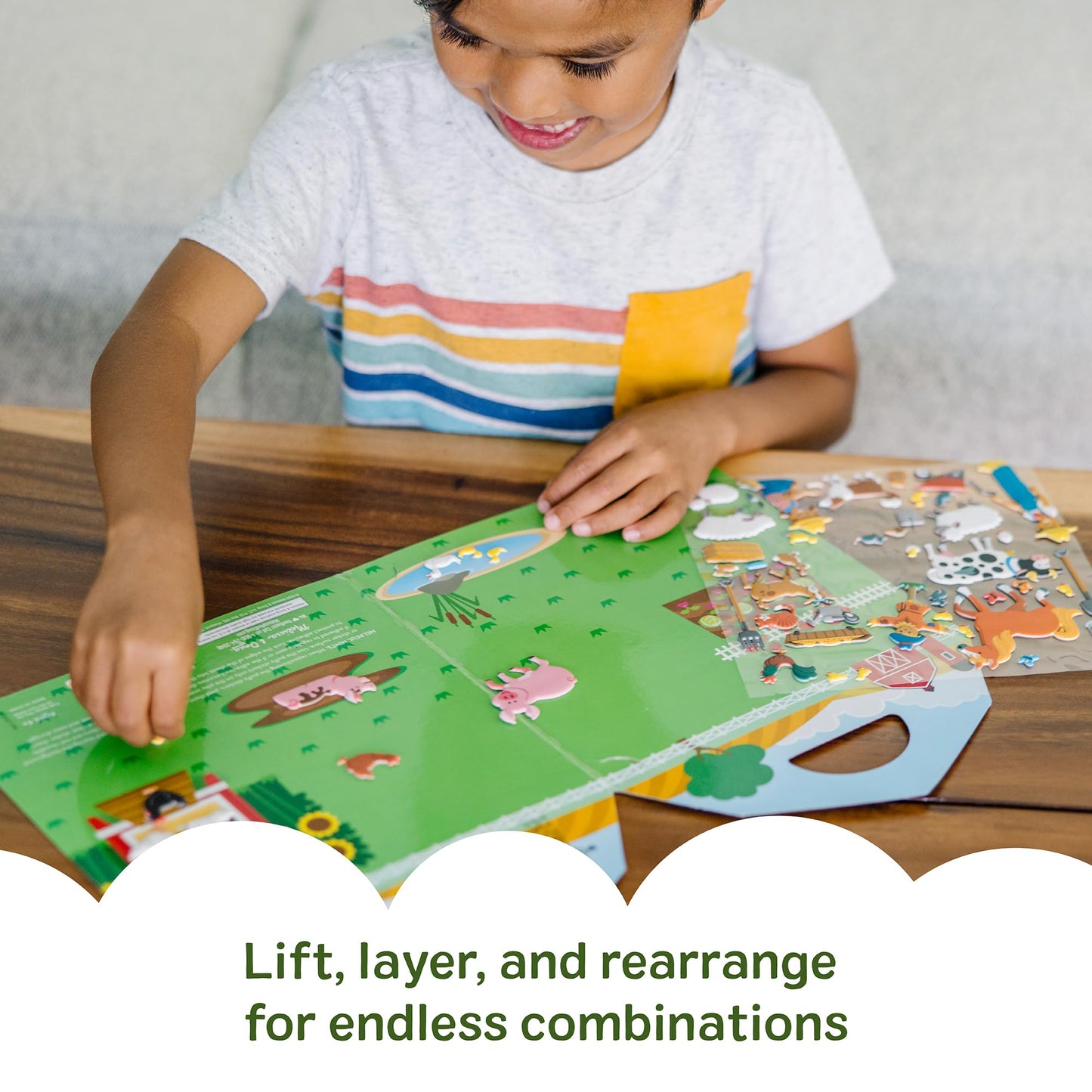 Melissa & Doug Puffy Sticker Play Set – On The Farm, 52 Reusable Farm Stickers with Fold-Out Scenes | FSC Certified
