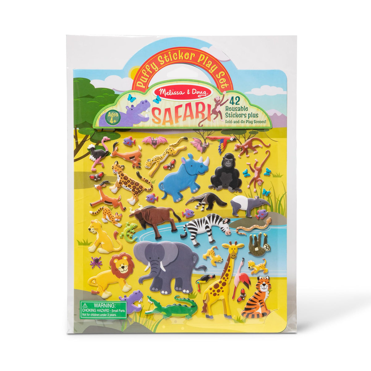 Melissa & Doug Puffy Sticker Play Set: Safari – 42 Reusable Stickers (FSC Certified)