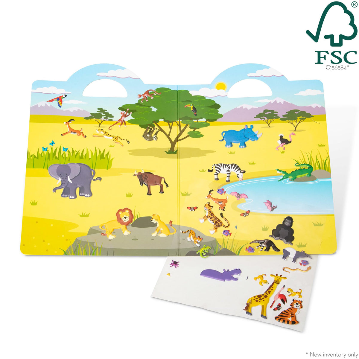 Melissa & Doug Puffy Sticker Play Set: Safari – 42 Reusable Stickers (FSC Certified)