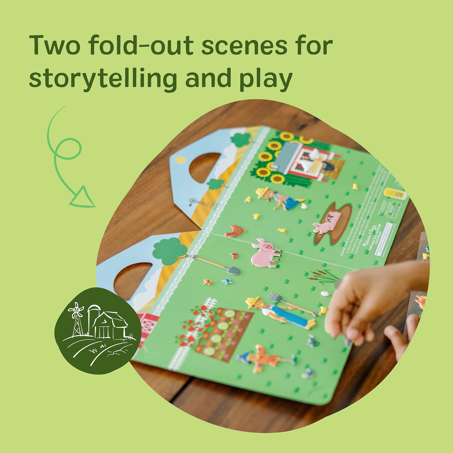 Melissa & Doug Puffy Sticker Play Set – On The Farm, 52 Reusable Farm Stickers with Fold-Out Scenes | FSC Certified