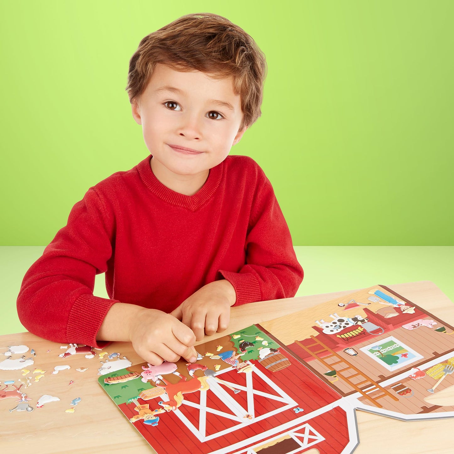 Melissa & Doug Puffy Sticker Play Set – On The Farm, 52 Reusable Farm Stickers with Fold-Out Scenes | FSC Certified