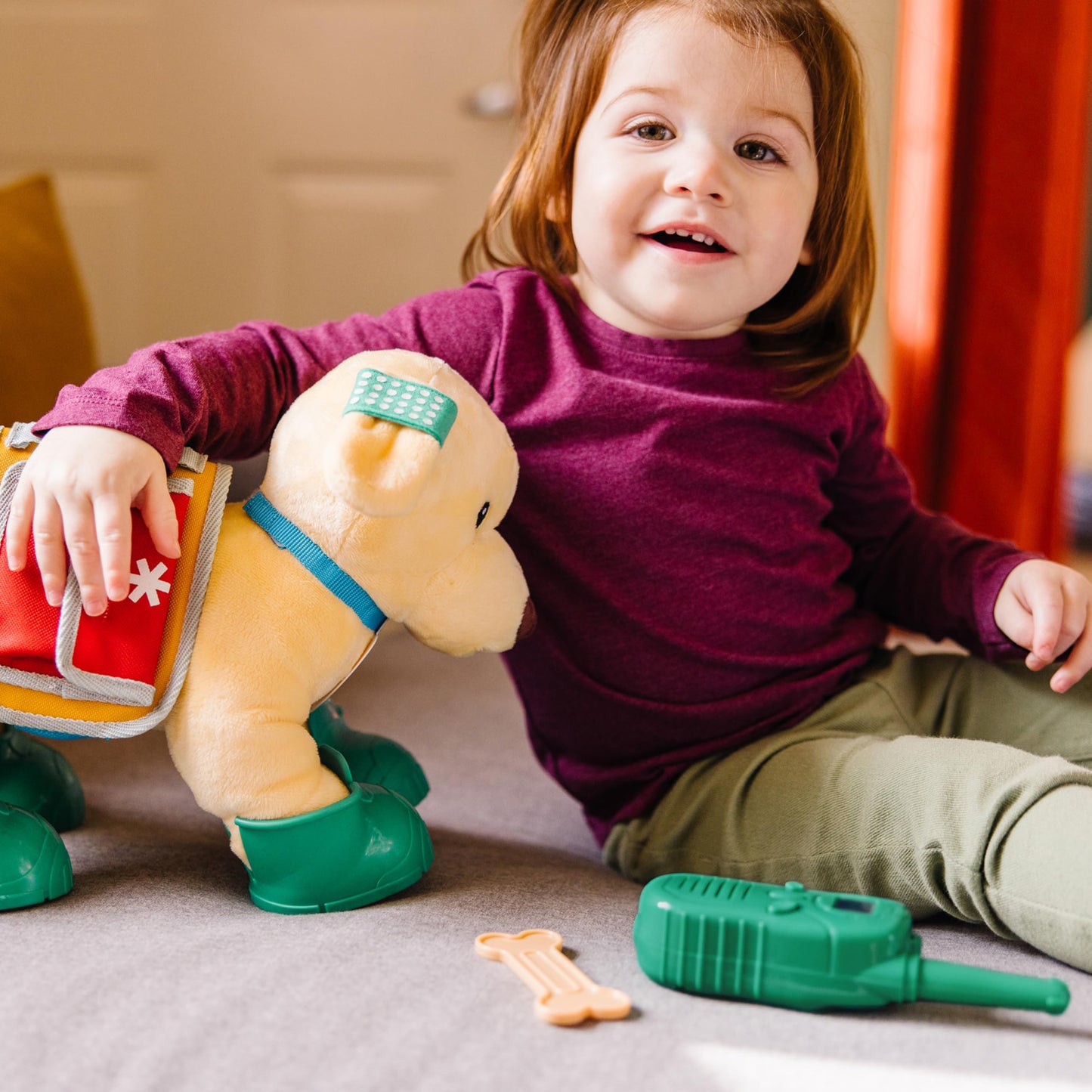 Melissa & Doug Let’s Explore Ranger Dog Plush – Search & Rescue Gear for Kids 3+