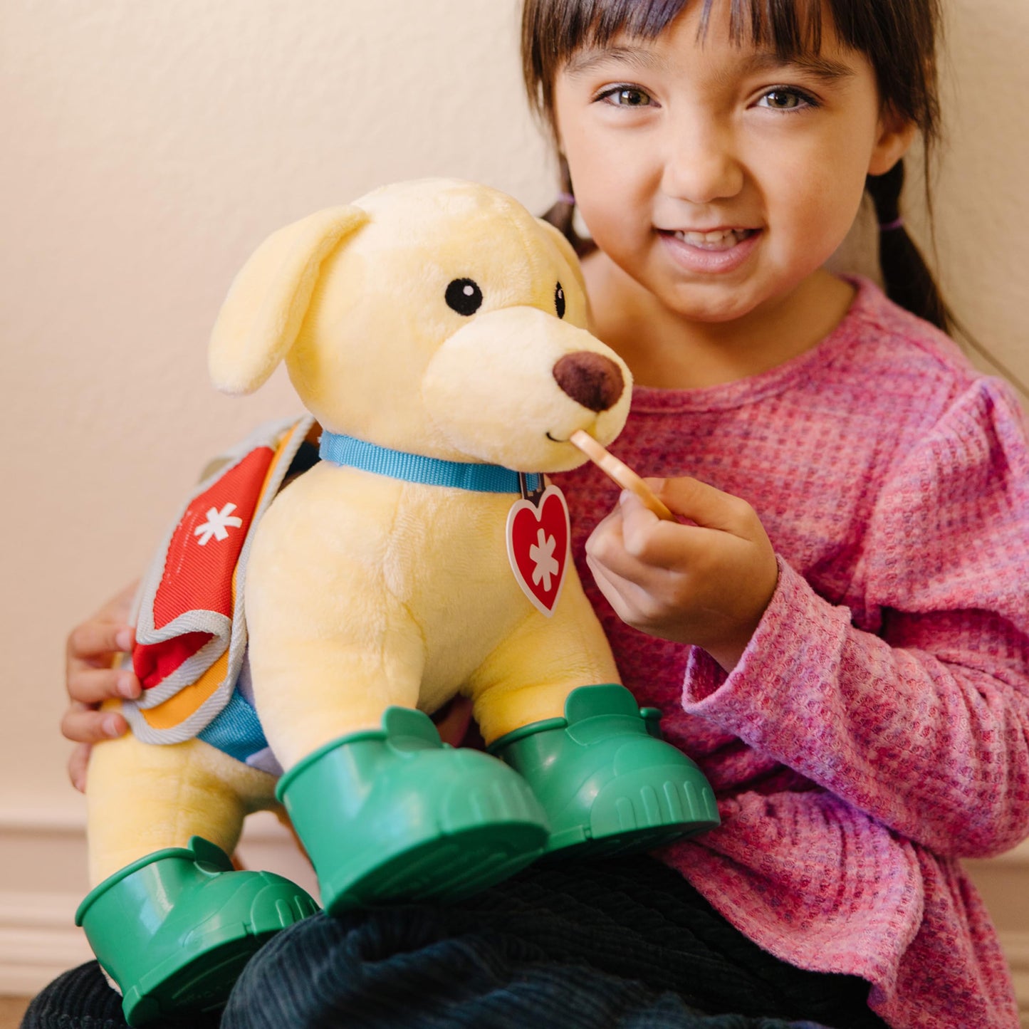 Melissa & Doug Let’s Explore Ranger Dog Plush – Search & Rescue Gear for Kids 3+