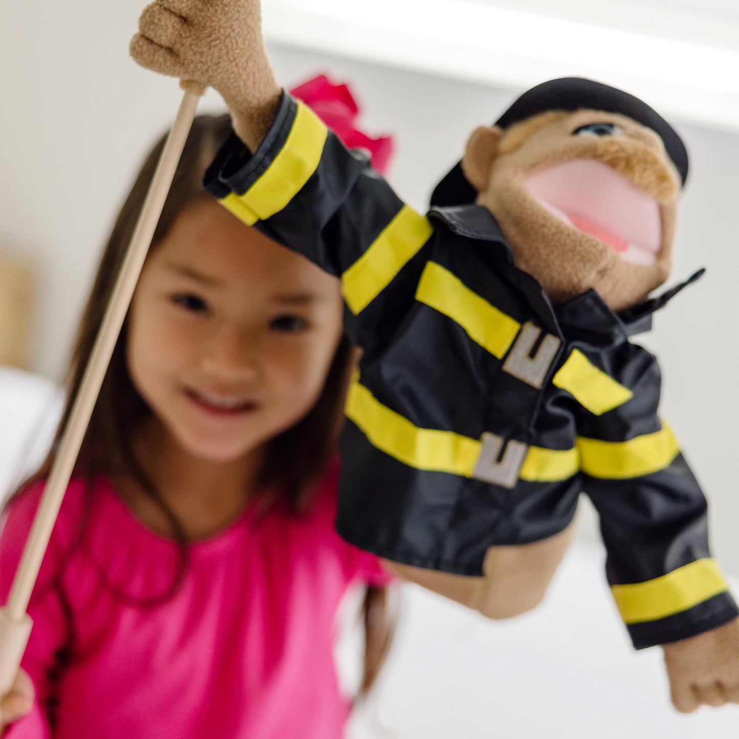 Melissa & Doug Rescue Puppet Set – Police Officer & Firefighter Puppets for Imaginative Pretend Play