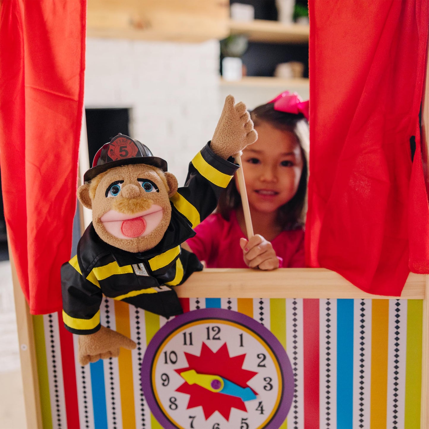 Melissa & Doug Rescue Puppet Set – Police Officer & Firefighter Puppets for Imaginative Pretend Play
