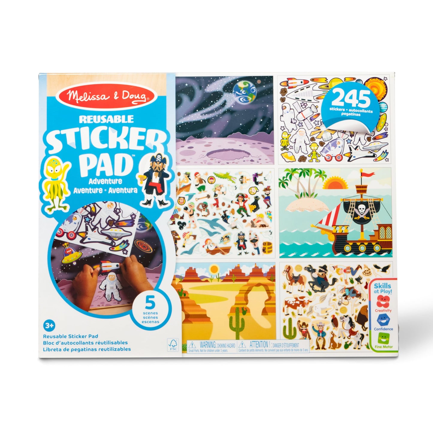 Melissa & Doug Reusable Sticker Pads Set: Adventure – 245+ Stickers