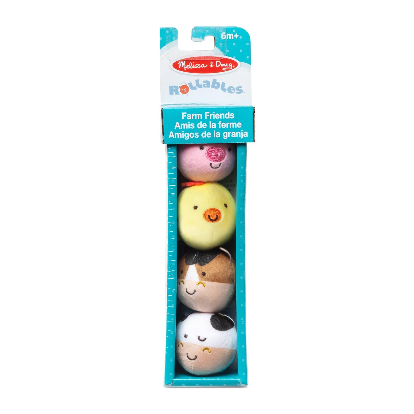 Melissa & Doug Rollables Farm Friends – 4-Piece Infant Toy Set