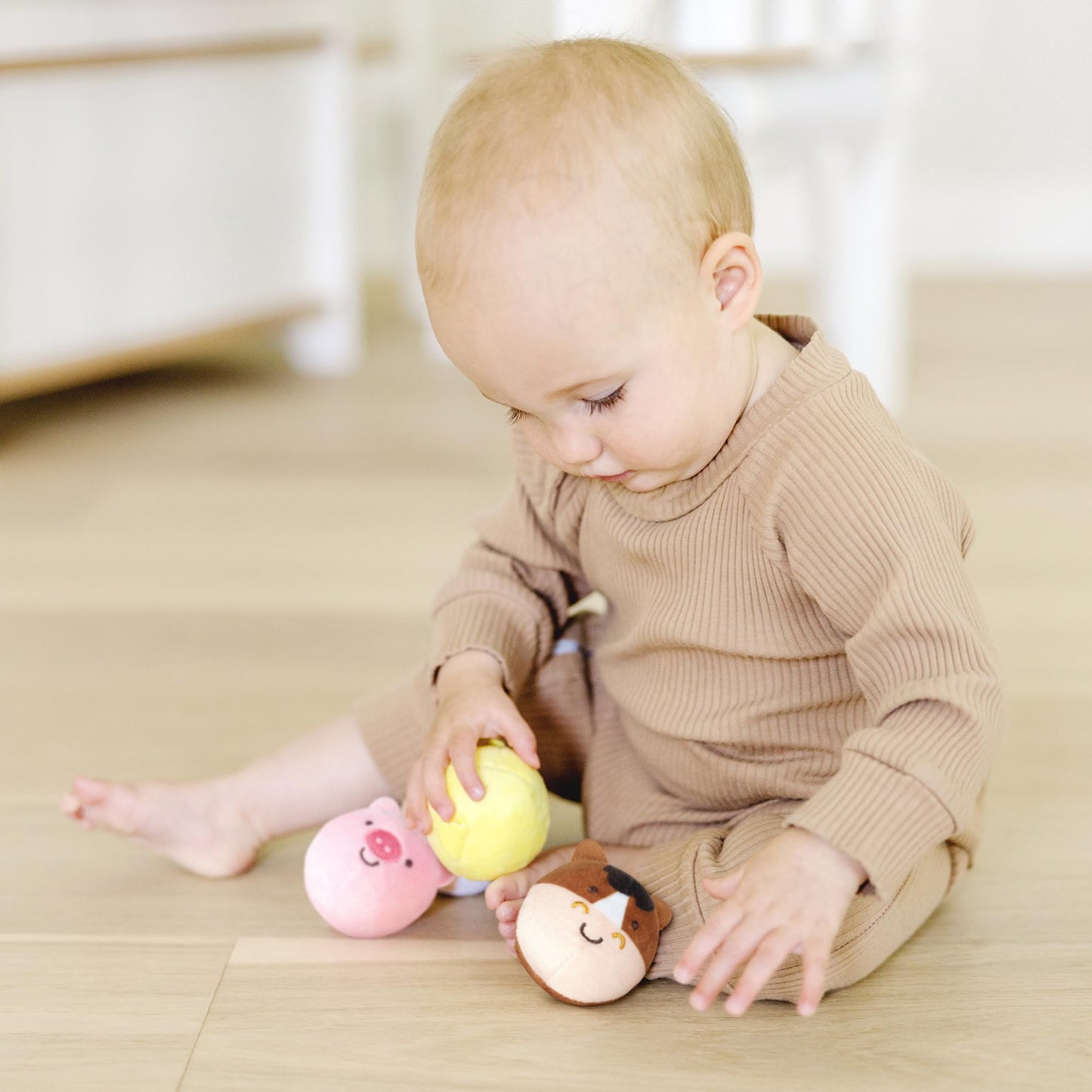 Melissa & Doug Rollables Farm Friends – 4-Piece Infant Toy Set