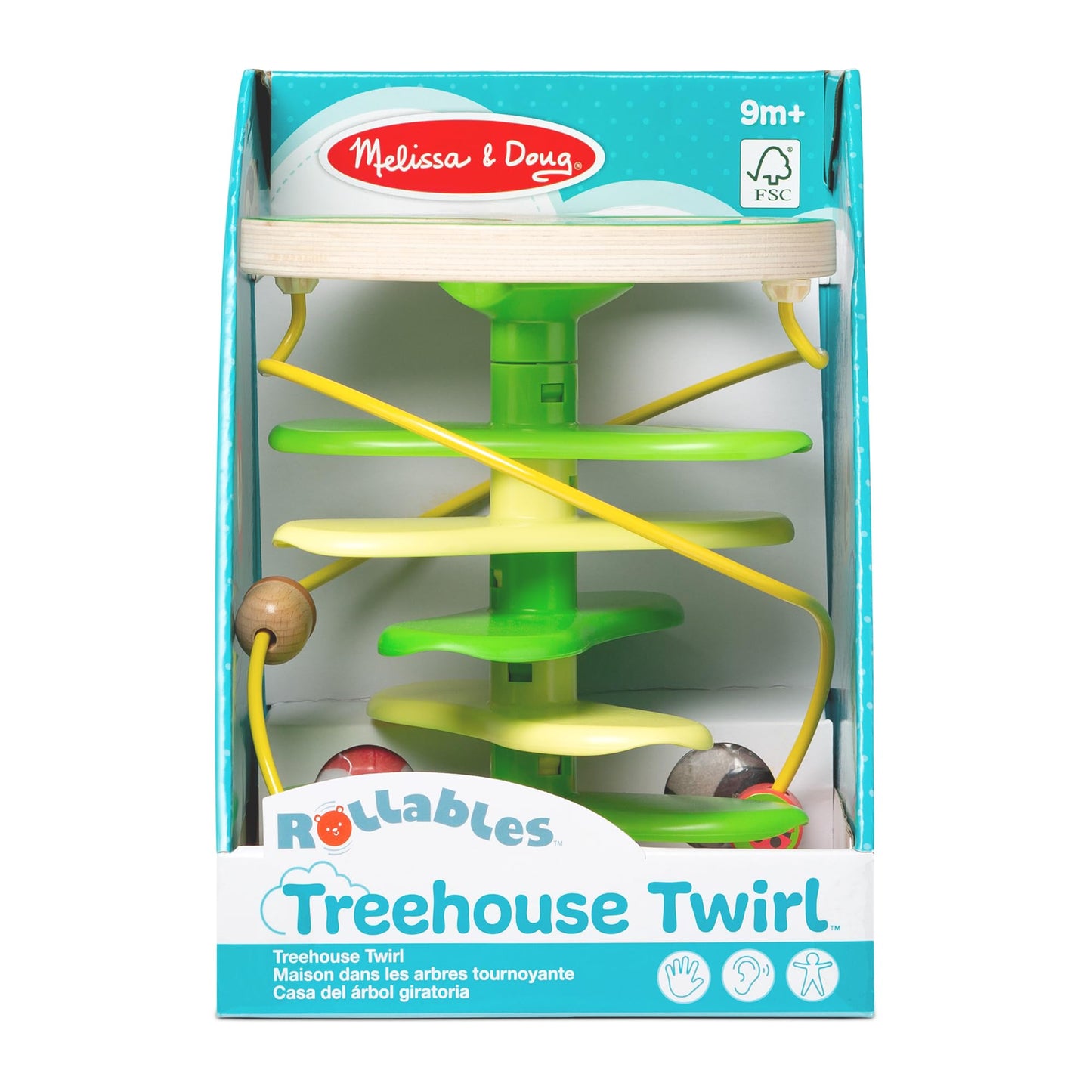 Melissa & Doug Rollables Treehouse Twirl – FSC Certified Infant & Toddler Toy (3 Pieces)