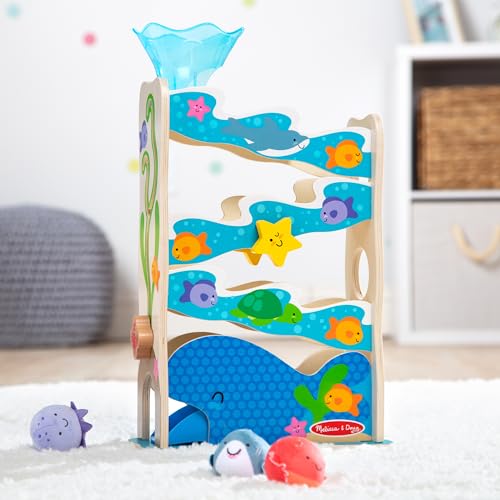 Melissa & Doug Rollables Ocean Slide – Wooden Ball Drop Toy for 12m+