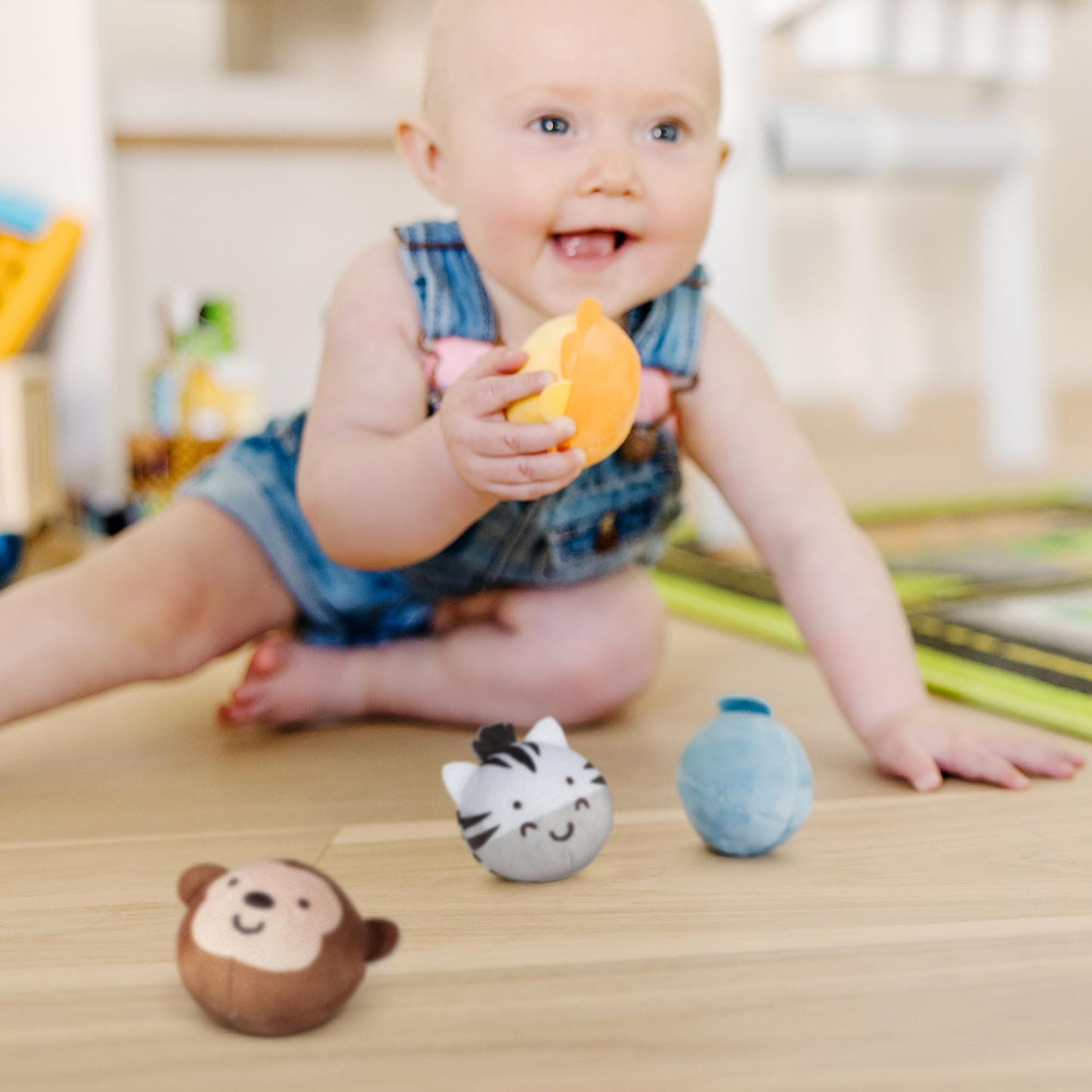 Melissa & Doug Rollables Safari Friends: 4-Piece Infant & Toddler Toy