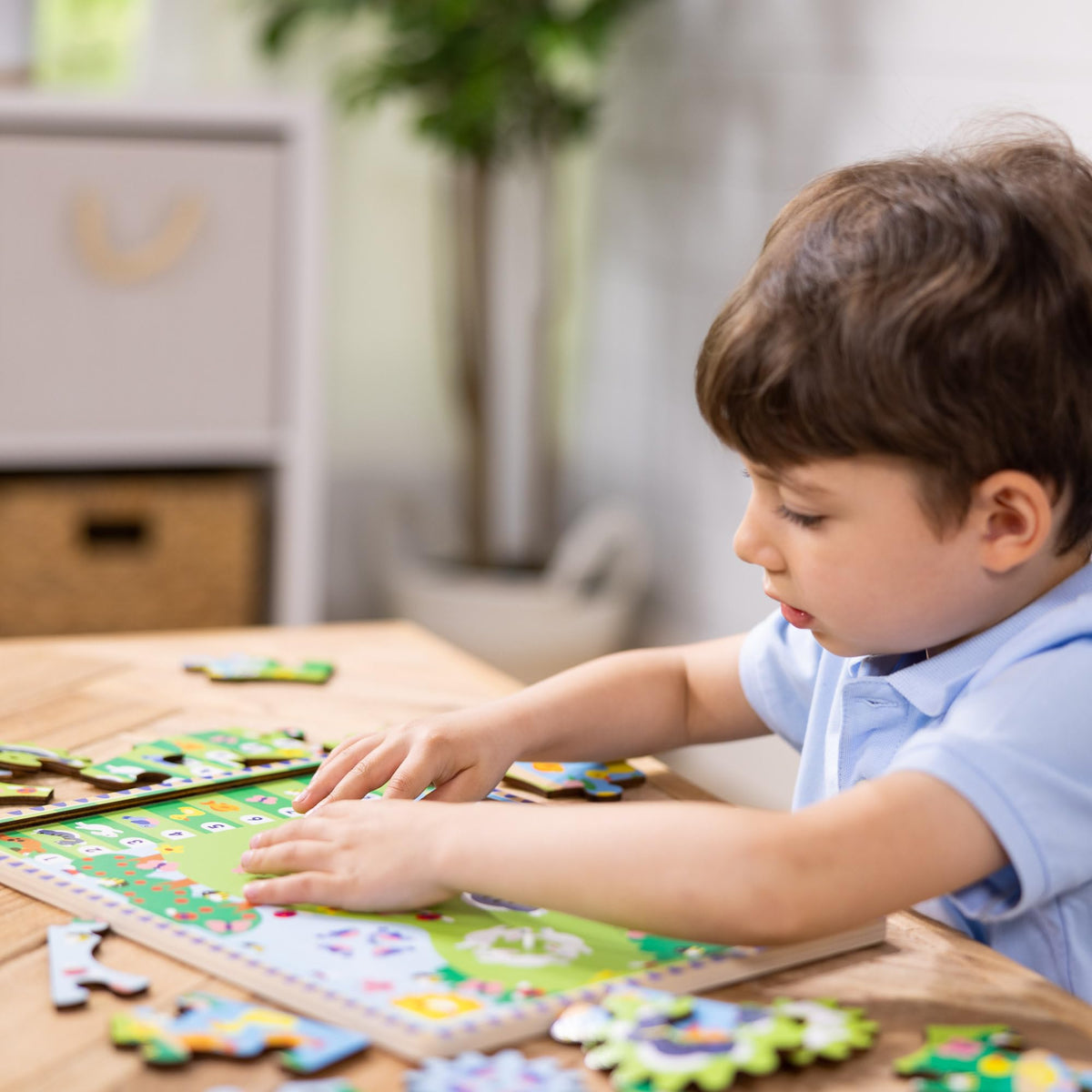 Melissa & Doug Wooden Animal Chase Gear Puzzle — 24-Piece Spinning Jigsaw for Ages 3+