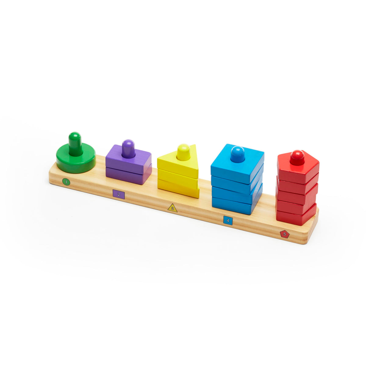 Melissa & Doug Stack and Sort Board – Wooden Educational Toy with 15 Solid Wood Pieces