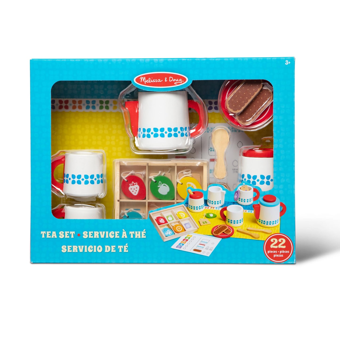 Melissa & Doug 20-Piece Steep and Serve Wooden Tea Set – Pretend Play