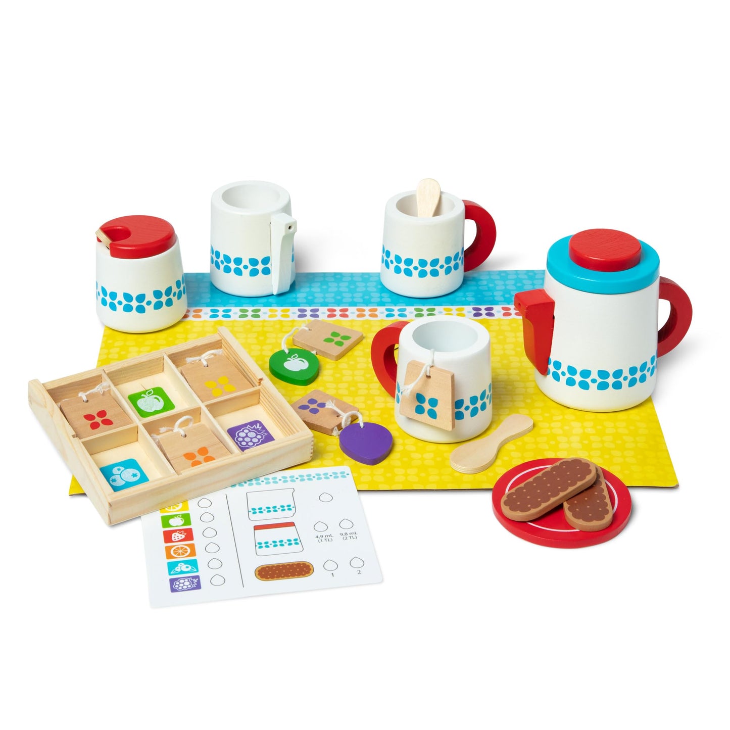 Melissa & Doug 20-Piece Steep and Serve Wooden Tea Set – Pretend Play