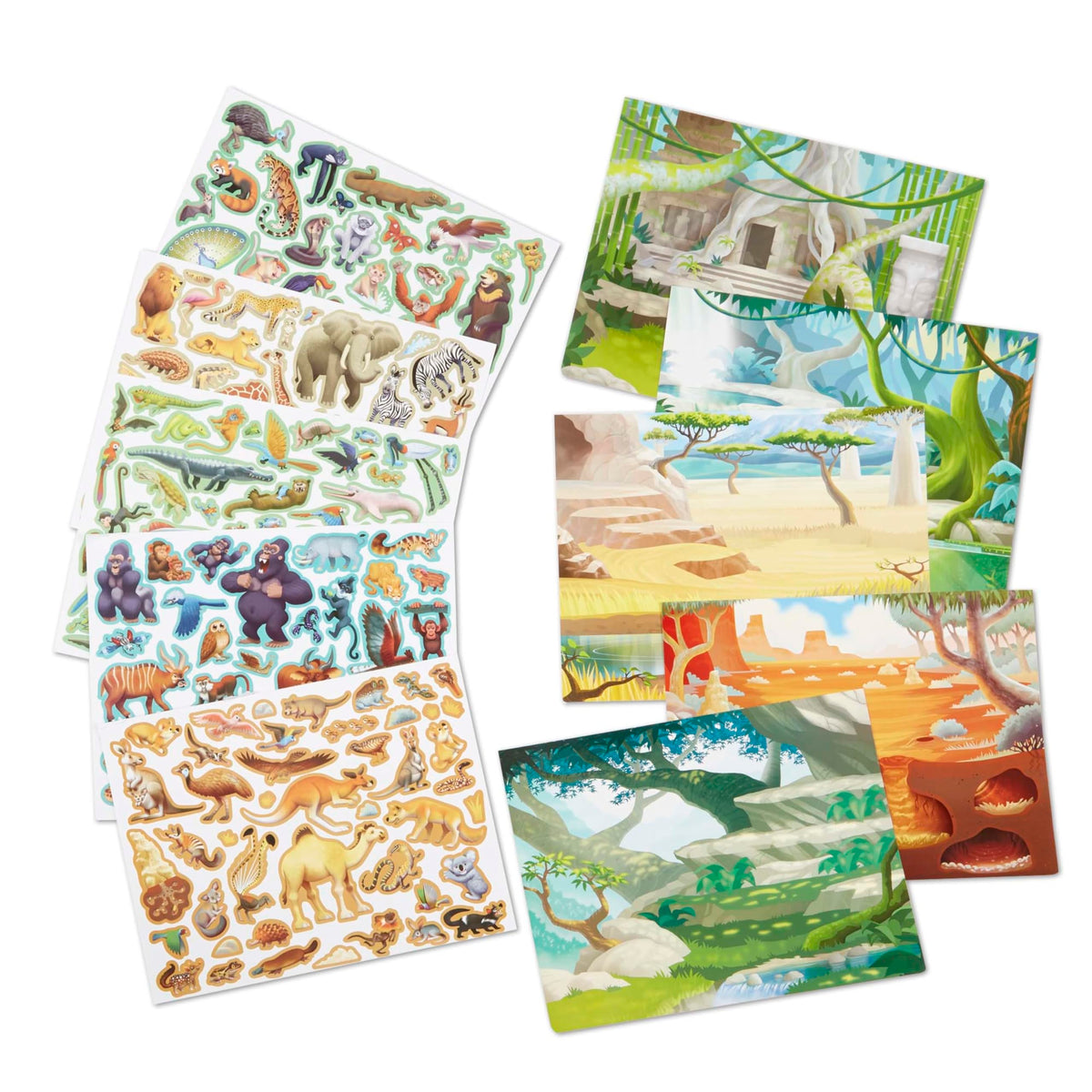Melissa & Doug Reusable Sticker Pad: Jungle & Savanna — 175+ Stickers, 5 Scenes