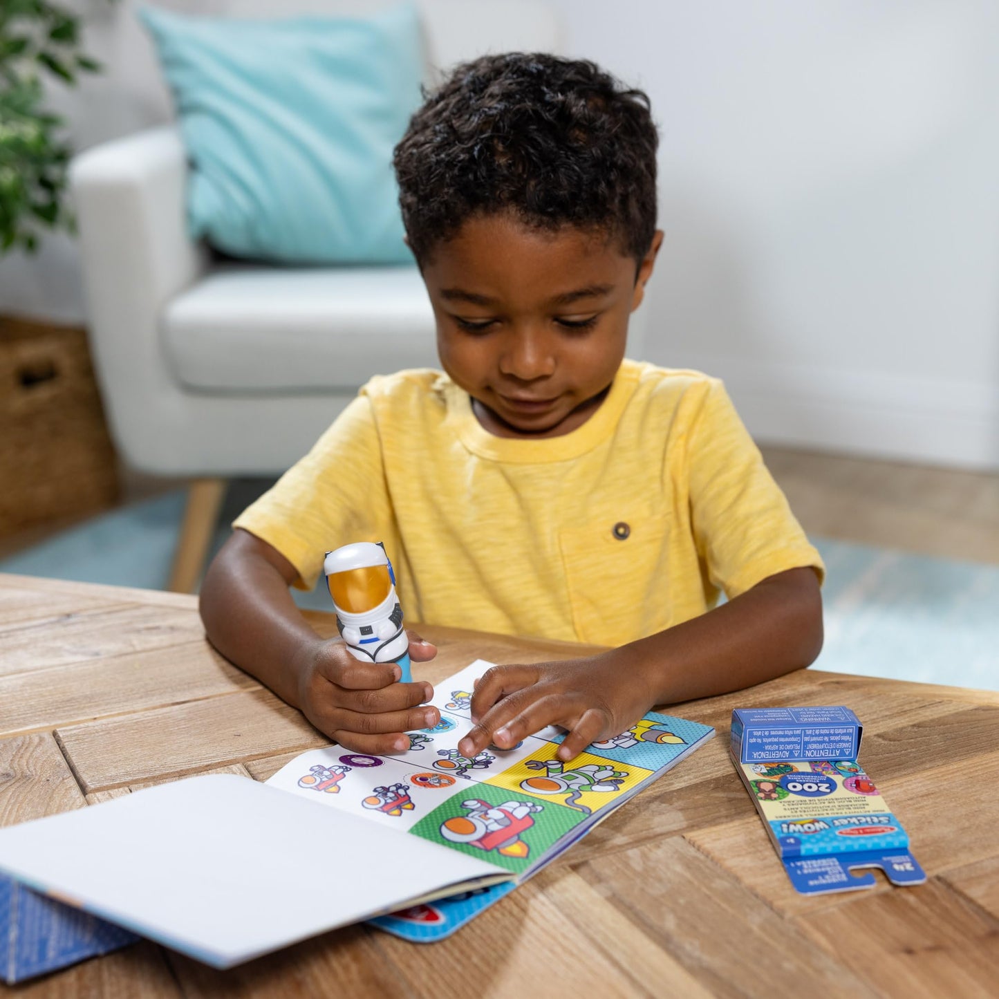 Melissa & Doug Sticker WOW! Astronaut Bundle – 24-Page Activity Pad, Stamper, 500 Stickers (Ages 3+)
