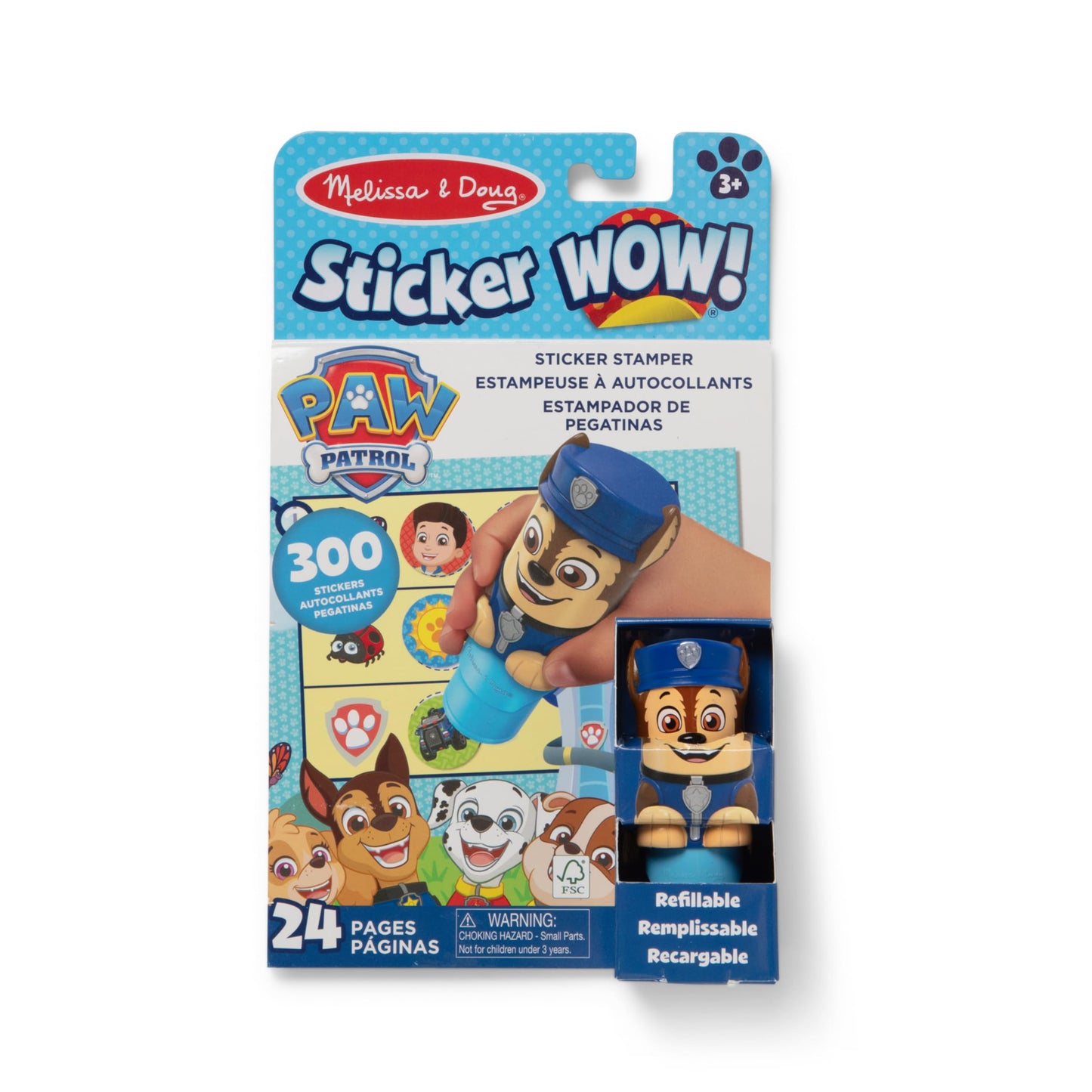 Melissa & Doug Sticker WOW! 24-Page PAW Patrol Chase Activity Pad with 300 Stickers – FSC Certified