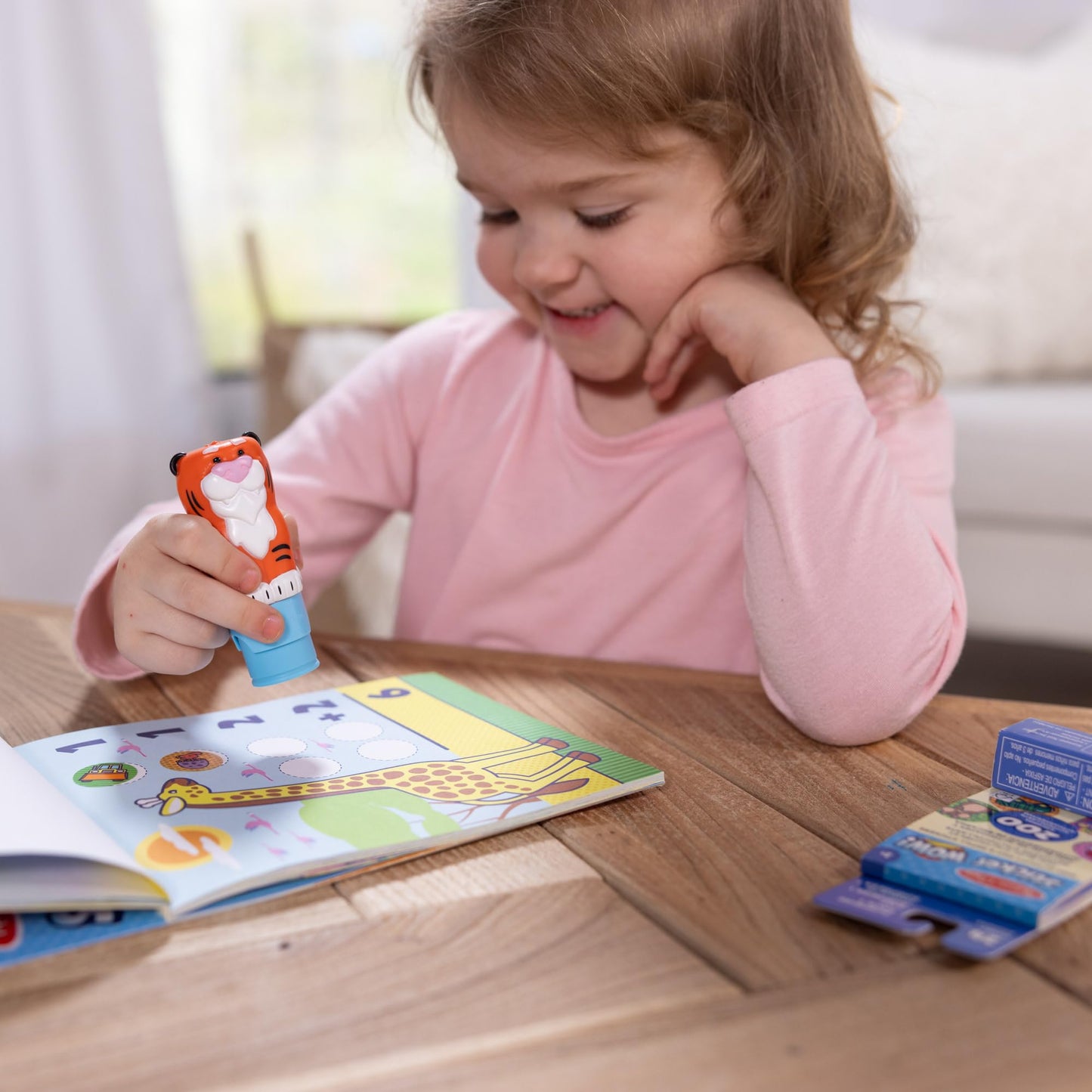Melissa & Doug Sticker WOW Tiger Bundle – 24-Page Activity Book, Refillable Stamper, 500 Stickers