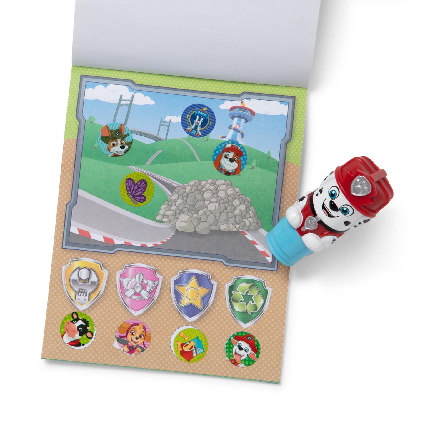 Melissa & Doug Sticker WOW! PAW Patrol Marshall – 24-Page Pad + 300 Sticker Stamper, FSC Certified