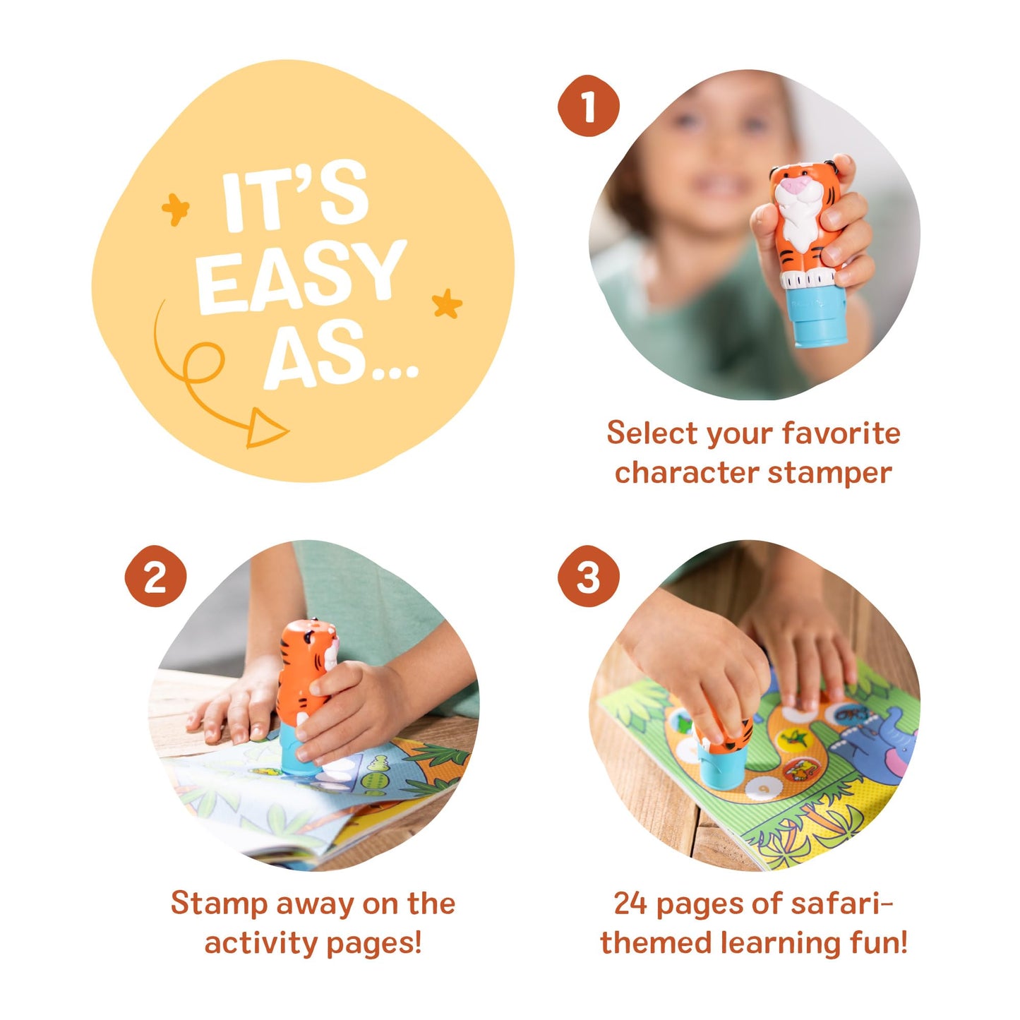 Melissa & Doug Sticker WOW! Tiger Stamper – 24-Page Pad, 300 Stickers, FSC Certified, Ages 3+